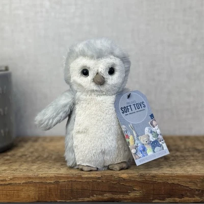 Jellycat Small Bashful Owl Chick - Birch Grey Colouring Owl Soft Toy Small 6" - Image 1 of 4