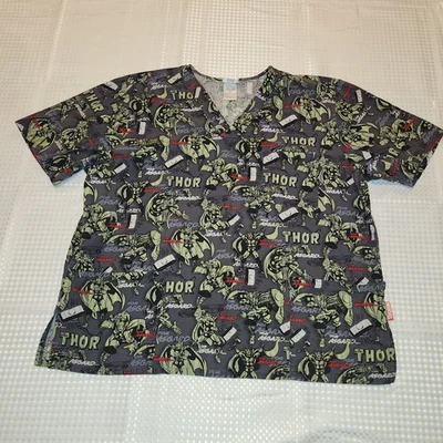 Marvel Comics Scrub Top Short Sleeve Size XL B1 - Image 1 of 4
