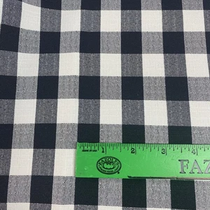 2 yds x 66”W Vintage Rayon Black White Checkered Textured Design Fabric NOS - Picture 1 of 7