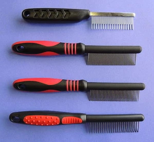 Jeffers Dog Cat Pet Sturdy GROOMING COMB Fine, Medium, Coarse & Shedding Combs - Picture 1 of 5