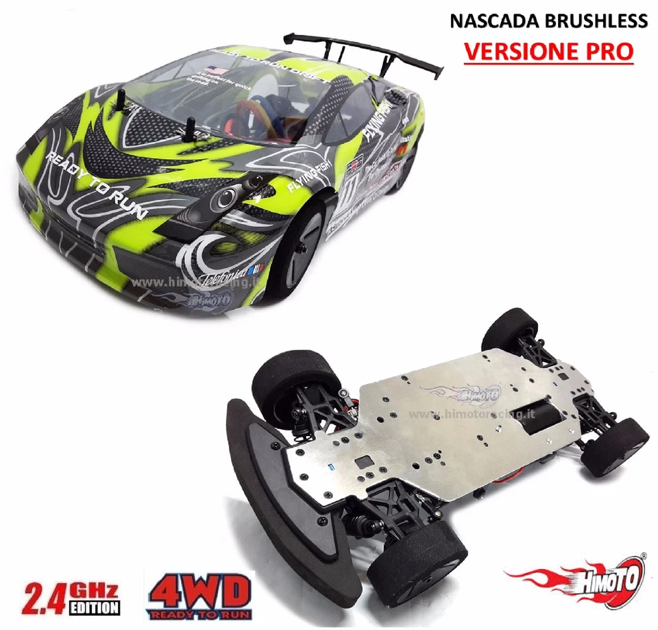 NASCADA PRO 1/10 BRUSHLESS ROCKET TELAIO METALLO SERVO HD RUOTE SPUGNA RADIO 2.4 - Immagine 1 di 1