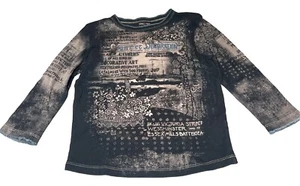 VTG Skinny Minnie Womens Shirt Large Black  Graphic 3/4 Sleeve Art AOP - Picture 1 of 4