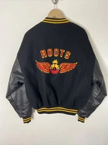 Vintage Roots Men L Olympic 1992 90s Redwing Varsity Leather Jacket Wool  - Picture 1 of 9