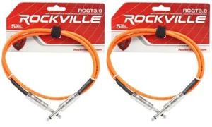 2 Rockville RCGT3.0O 3' 1/4" TS to 1/4'' TS Guitar/Instrument Cable - Picture 1 of 2