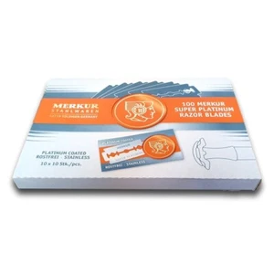 Merkur Platinum Double Edge Razor Blades 100 pc Fast Shipping - Picture 1 of 8