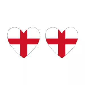 Set of 2 x ENGLAND Heart Flag Temporary Tattoo Waterproof English Team Flag - Picture 1 of 2
