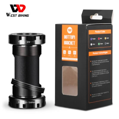 WEST BIKING MTB Mountain Bike BB Bottom Bracket Sealed Bearing Thread Kit Black - Image 1 of 4
