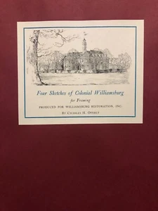 Four Sketches of Colonial Williamsburg Drawings by Charles Overly - Picture 1 of 11
