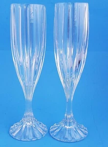 PAIR (2) MIKASA PARK LANE CHAMPAGNE FLUTES GLASSES 8 ¾”– PRISTINE - Picture 1 of 4