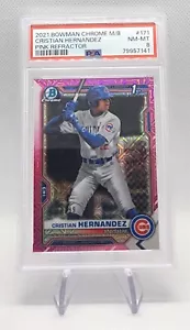 2021 Bowman Chrome CRISTIAN HERNANDEZ Mega Box Pink Refractor /199 PSA 8 BCP-171 - Picture 1 of 2