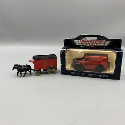 Vintage Days Gone Vanguards Royal Mail Lot Of 2 1950 Morris Van & Drawn Carriage - Image 1 of 4