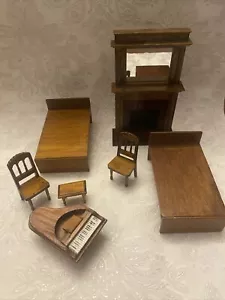 R.O.C. Taiwan Dolls House Furnitures Job Lot Fireplace Beds Piano Chairs #3 - Picture 1 of 9