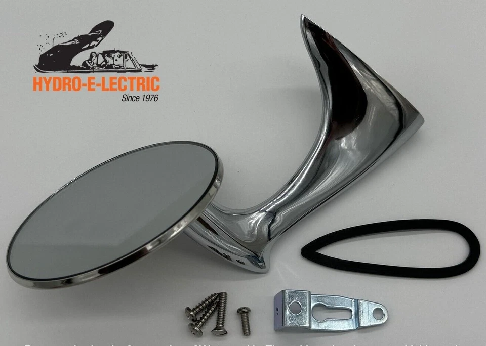 Espejo retrovisor lateral exterior cromado Ford 1949-1951 nuevo con junta - se adapta a diestro/derecho Foto 1 de 4