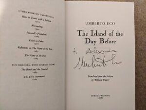 signed umberto eco island of day before uk 1st hb