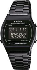 Casio B640WB-1BVT Men's Vintage Black Ion Plated Alarm Chronograph Digital Watch