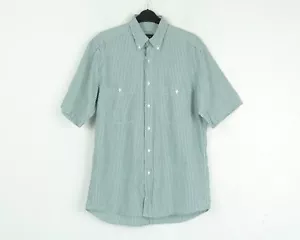 HUGO BOSS Hombre Talla 39 Camisa Formal Manga Corta Verde Hombre Informal - Imagen 1 de 6
