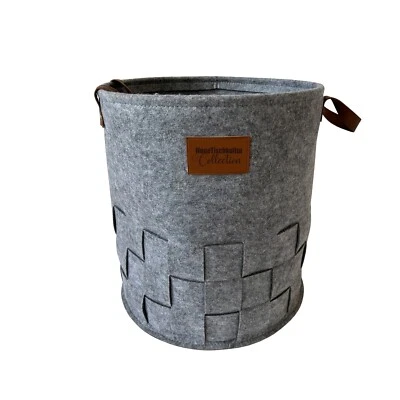 Wäschekorb 55 Liter Briena Filz Hellgrau Wäschesammler HTI-Living - Bild 1 von 4