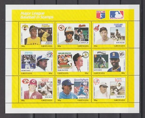 Grenada – 1988 Baseball Stamp Sheet w/Pete Rose - MNH - Picture 1 of 3