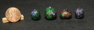 Colorful Fantasy Mini Halloween Pumpkins - Handmade Artisan Dollhouse Miniatures - Picture 1 of 5