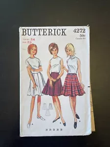 1960 Butterick 4272 motivo da cucito manca gonna vita 24 fianchi taglio 33 - Foto 1 di 3