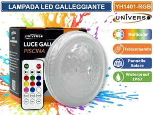 LAMPADA SMD LED MULTICOLORE RGB GALLEGGIANTE PER PISCINE CON PANNELLO SOLARE - Foto 1 di 9
