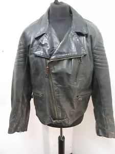 VINTAGE ARMANI LEATHER MOTORCYCLE JACKET SIZE GB 44, - Picture 1 of 21