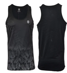 Mens Hawaiian Fashion Floral Long Vest Casual Summer Black Top XS-XL - Picture 1 of 4