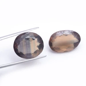 2 PCS Natural Multi Fluorite Faceted Loose Gemstone ~ OVAL CUT GEMSTONE LOT - Picture 1 of 6