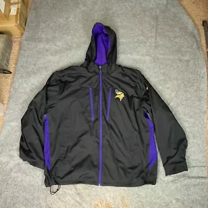 Minnesota Vikings Mens Jacket 2XL XXL Black Reebok On Field Coat Lined NFL ^ - Picture 1 of 13