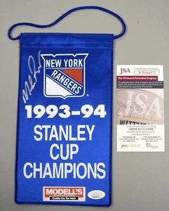 Mike Richter Signed Original New York Rangers 1993-94 Stanley Cup Mini Banner - Picture 1 of 5