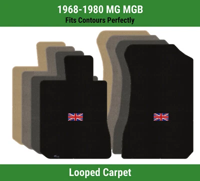 Alfombrillas Lloyd Classic Loop Front File para 68-80 MG MGB con logotipo de bandera británica Foto 1 de 4