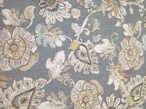 RICHLOOM ALMADA GRANITE LARGE FLORAL LINEN LIKE MULTIPURPOSE FABRIC BY YARD 54"W - Picture 1 of 7