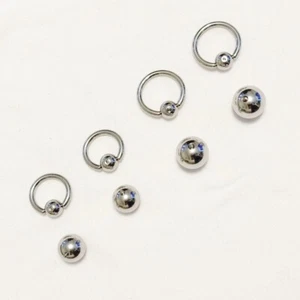 DETACHABLE WEIGHT 316L Surgical Steel 10g Guiche or PA Captive Ball Rings. - Picture 1 of 10