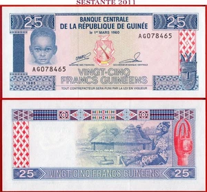 GUINEA 25 FRANCS GUINEENS 1985 P 28 UNC free shipping from 100$ - Picture 1 of 1