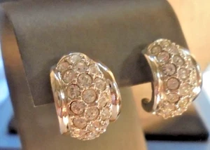 Swarovski Ohrstecker (Schwanenlogo) Silber rhodiniert mit Pavé Kristallen - Bild 1 von 5