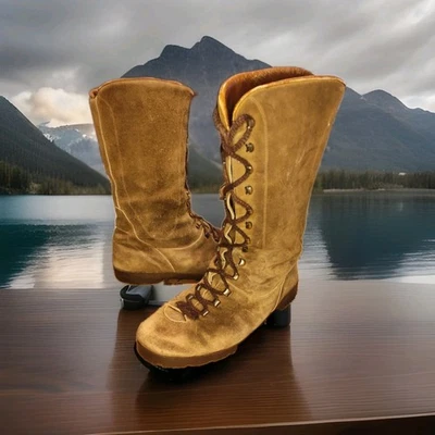 Botas masculinas de couro Vibram biqueira de aço tamanho 11M - Imagem 1 de 4