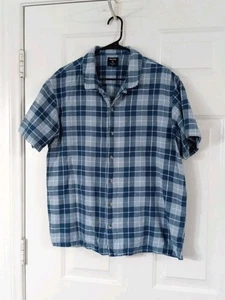 Pacsun Flanellhemd mit Knopfleiste Herren XL blau kariert 100% recycelte Baumwolle  - Bild 1 von 5