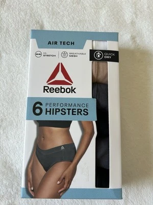 REEBOK Women's Air Tech Stretch Mesh Assorted Performance 6-pack Hipsters Sz 2XL - Image 1 of 4