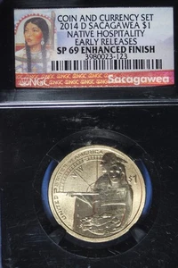 2014 D NGC SP69 ENHANCED FINISH SACAGAWEA DOLLAR #B51189 - Picture 1 of 2