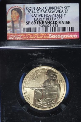 2014 D NGC SP69 ENHANCED FINISH SACAGAWEA DOLLAR #B51189 - Image 1 of 2
