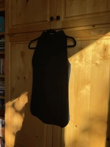 COS Mini Dress Size XS Black High Halter Neck Sleeveless Stretch Poplin Women's - Picture 1 of 4