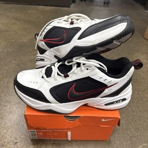 NIKE AIR MONARCH IV WHITE BLACK Sneaker MENS Barely Worn Dad Shoe In Box - Picture 1 of 18