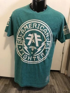 American Fighter Buckle T-shirt Teal Men’s Size Medium - Picture 1 of 6