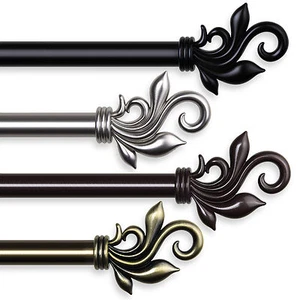 Quinn 3/4” Adjustable Window Drapery Curtain Rod 18"-170" (5 sizes, 4 colors) - Picture 1 of 9