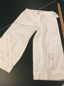 American Girl Girl’s white crop Pants white with lavender threads Size 16 NWT - Picture 1 of 12