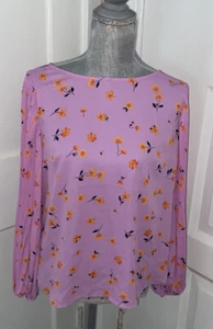 NWT  Ann Taylor Blouse Womens Extra Small 3/4 Quarter Sleeve Pink Orange - Picture 1 of 11