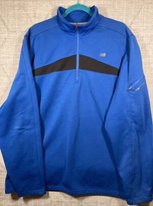 New Balance Sweatshirt Herren XXL Blau Pullover 1/4 Zip Langarm Mock Neck 2XL - Bild 1 von 14