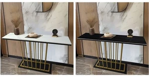 Large Sintered Stone Metal Frame Console Sofa End Table Hallway Furniture Home - Picture 1 of 19