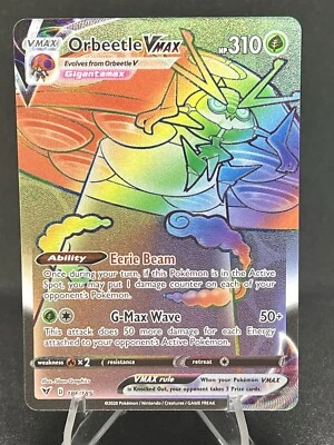 Orbeetle VMAX 186/185 Pokémon TCG Vivid Voltage Secret Rare Holo Rainbow - Image 1 of 3