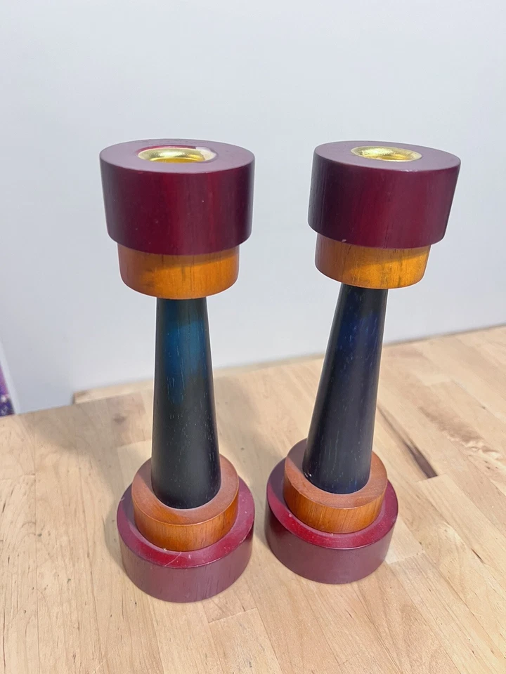 "Candelabros de madera de color monoclo IKEA de colección modernistas escandinavos otoño otoño 9""" Foto 1 de 1